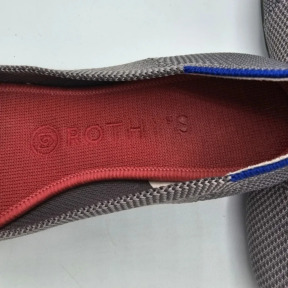 Rothy's The Flat Pebble Gray Textile Ballet Shoes Size 6.5